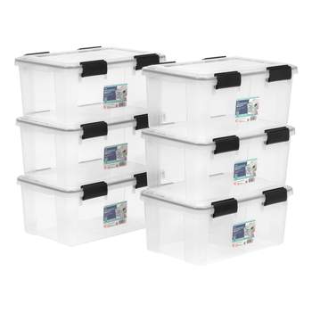  IRIS USA 6Pack 12qt Stackable Plastic Storage Bins with Lids  and Latching Buckles, Pearl : Everything Else