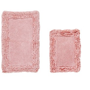 Shaggy Border Collection 2-Piece Bath Rug Set 100% Cotton Tufted Weave Ruffle Border Pattern Bathroom Rug for Machine Washable Bathmat - 1 of 4
