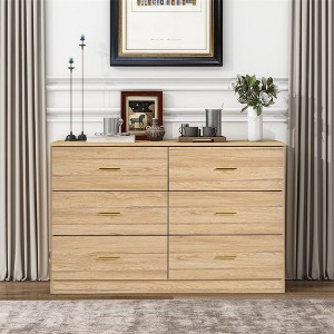 NicBex Modern Drawer Dresser,Wooden Double Dressers with Gold Metall Handles,Chest of Drawers for Bedroom,Living Room,Dining Room,Hallway - 1 of 4