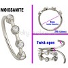 Jewelry Avalanche 14K Gold 4-stone Moissanite Nose Hoop, Bezel Set, 8mm, 20G Nose Ring - 4 of 4