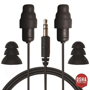 Plugfones Guardian 29 dB Nylon/Silicone/Soft Foam 3.5 MM Jack Earplugs/Earphones Black 1 pair - 1 of 1