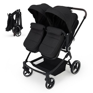 Double Stroller for Newborn and Toddler, Tandem Strollers with Lightweight Compact Fold, Adjustable Cancline & Canopy, Parent Cup Holders - 1 of 4