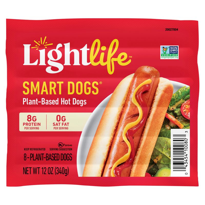 Lightlife Smart Dogs Plant Based Hot Dogs - 12oz/8ct, 1 of 10
