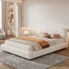 Platform Bed with Boucle Upholstery, Curved Headboard Design, Bed with Sturdy Metal Frame, No Box Spring Needed, Easy Assembly-Baofuwish - 3 of 4