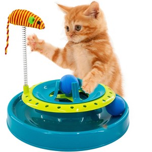 5 Star Super Deals 360 Interactive Cat Mouse Track Toy Rolling Ball & Toy Spring Catnip, Mouse Track, PlayStation Non-Slip Base, Spring-Loaded Mouse - 1 of 4