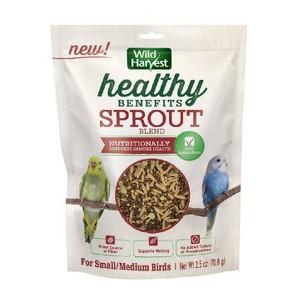Wild Harvest Healthy Benefits Sprout Blend Grain Flavor Small and Medium Birds Dry Bird Food - 2.5oz - 1 of 4
