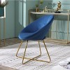 CAVINAS Velvet Upholstered Accent Chair with Gold Metal Frame, Curved Back Armchair for Dining or Living Room - 2 of 4