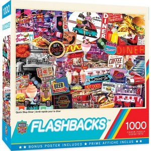 MasterPieces Inc Flashbacks Quick Stop Diner 1000 Piece Jigsaw Puzzle - 1 of 3