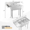 winado 3 Compartment 304 Stainless Steel Sink With Left Side Drainboard - 2 of 4