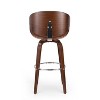 Okak Upholstered Swivel Adjustable Height Bar Stools with Footstools,Single PU Leather Counter Chairs for Dining Rooms - 4 of 4