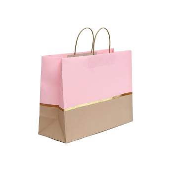 XL Vogue Gift Bag with Gold Foil List Pink - Spritz™: Jumbo Size, Birthday Celebration, Girl's Party Accessory