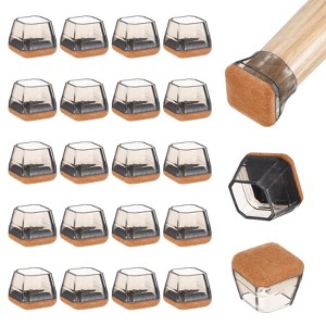 Unique Bargains Silicone Cups Felt Furniture Pads for Hardwood Floors 24 Pcs - 1 of 4