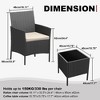 Whizmax 3-Piece Patio Furniture Set - Wicker Conversation Set with Cushions & Glass Coffee Table, Outdoor Rattan Sofa for Garden, Poolside, Balcony - 3 of 4