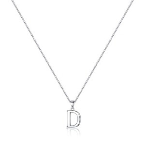 Turandoss S925 Sterling Silver Initial Necklaces for Girls Women, Dainty Initial Jewelry Birthday Gifts - 1 of 4