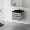 Whisen Minimalist Floating Wall-Mounted Bathroom Vanity with Integrated Quartz Sand Sink and  Storage Drawers - Grey - 2 of 4