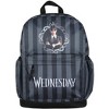 Intimo Wednesday Addams TV Show Portrait Striped Travel School Backpack For Daily Use Black - 2 of 4
