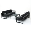 Christopher Knight Home Tiffany Outdoor Modern 6 Seater Aluminum Frame Sofa Set with Coffee Table - 2 of 4