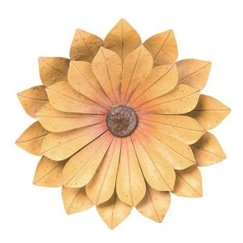Transpac Metal 15 in. Yellow Spring Sunflower Wall Decor