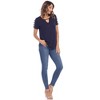 Women's Keyhole Neck Cutout Short Sleeve Top - White Mark - 4 of 4