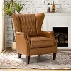 Valerius Genuine Leather Armchair with Nailhead Trims and Solid Wood Legs | HULALA HOME - 2 of 4