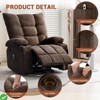Manual Swivel Recliner Chair with Massage & Heat for Elderly Adults - 360° Rotating PU Leather Rocking Chair - 4 of 4