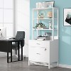 Hommoo 2-Drawer File Cabinet, Vertical Filing Cabinet with Lock & Bookshelf - 3 of 4