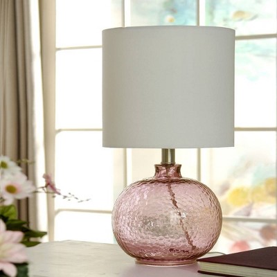 Glass Table Lamp Bright Purple Finish - StyleCraft: Antique-Inspired, White Linen Shade, UL Listed, No Assembly Required, 1 of 8