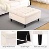 Large Square Ottoman with Lift Top, Upholstered Ottoman Coffee Table with Storage - 4 of 4