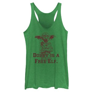 Women's Harry Potter Dobby is a Free Elf Racerback Tank Top - 1 of 4