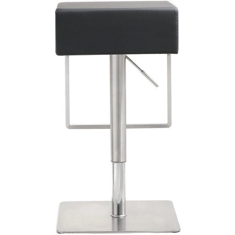 TOV Furniture Seville 25" Adjustable Contemporary Fabric Barstool in Black, 4 of 11