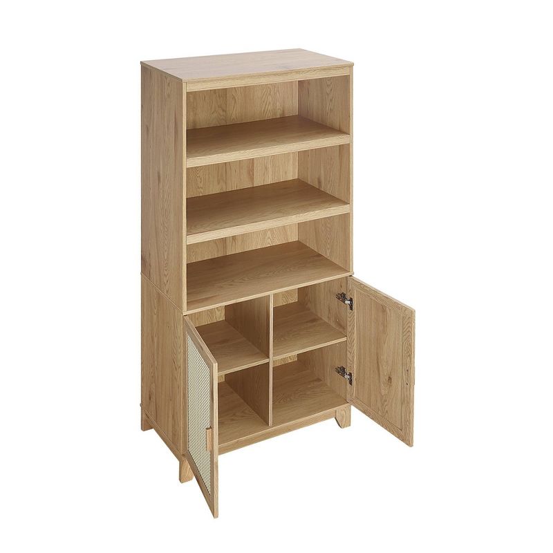 Sheridan Modern 7 Shelf Cane Bookcase - Manhattan Comfort, 3 of 12