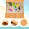 Safstar Kids Wooden Sandbox w/ Bench Seats & Storage Boxes  Children Outdoor Playset - 4 of 4