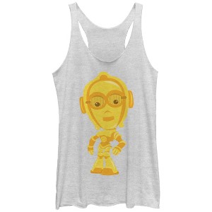 Women's Star Wars Cute Cartoon 3-CPO Racerback Tank Top - 1 of 3