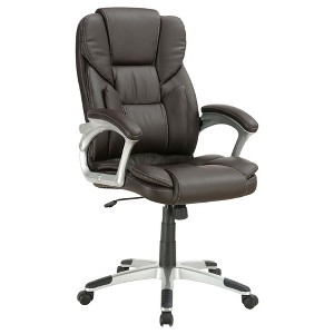 TiramisuBest Dark Brown and Silver Swivel Office Chair with Armrest, Modular Sectional Sofa with Storage, Sideboard Buffet Style Design for - 1 of 4