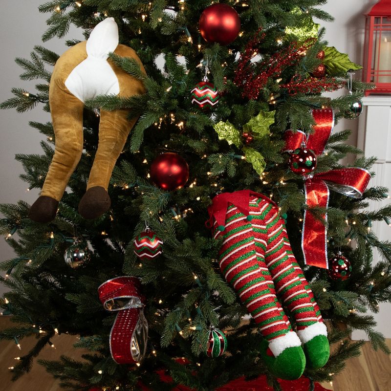 Northlight 20" Plush Hanging Reindeer Legs Christmas Decoration, 3 of 8