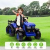 Kids Ride On Tractor with Detachable Trailer and Remote Control, 12V Battery Powered Tractor Car Toy - 2 of 4