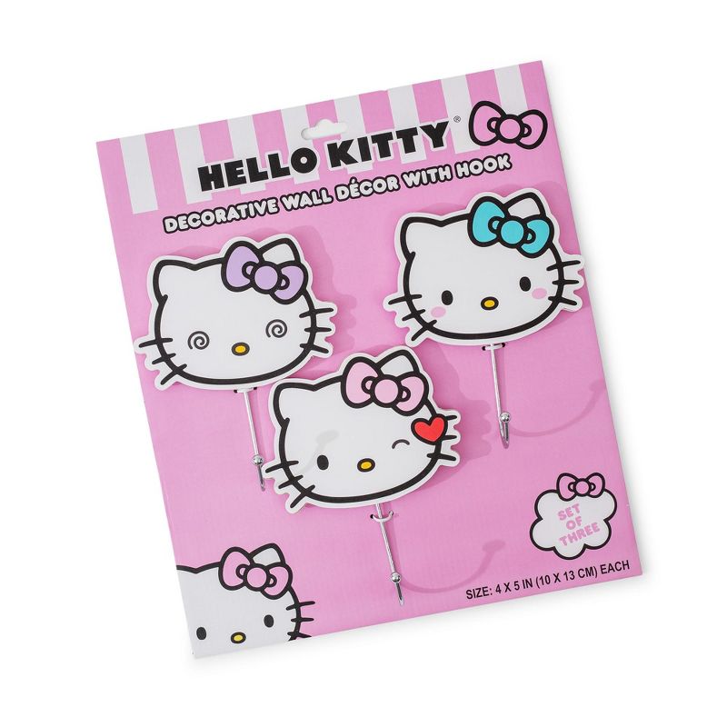 Silver Buffalo Sanrio Hello Kitty "Pretty Bows" Die-Cut Wall Hooks Coat Hanger, 2 of 10