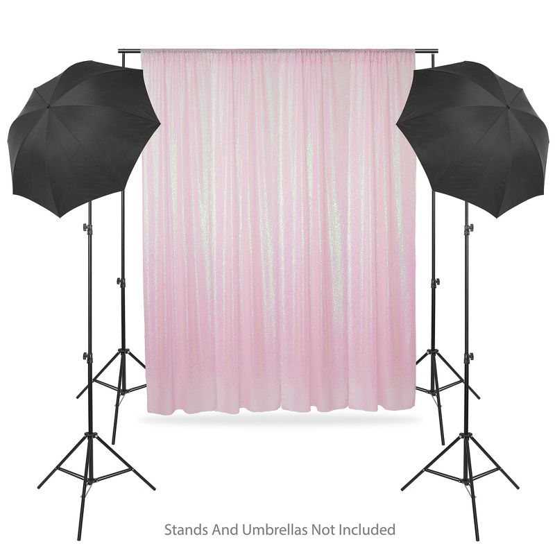 Lann's Linens (Set of 4) Sequin Photography Backdrop Curtains - 2ft x 8ft Tall Glitter Backgrounds for Wedding, Party or Photo Booth, 4 of 8