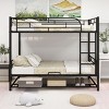 Streamdale Full Over Full Metal Bunk Bed with Shelf and Guardrails, Black - 3 of 4