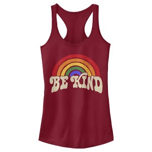 Juniors Womens Lost Gods Colorful Be Kind Racerback Tank Top - 1 of 4
