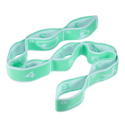 Unique Bargains High Elastic 8-loop Yoga Stretching Exercise Strap Band 1 Pc  Green : Target