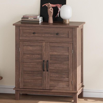 Farmhouse Sideboard Buffet Cabinet with 3-Tiers Adjustable Shelf, Kitchen Storage Cabinet, Bathroom, Entryway