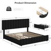 Garvee King Upholstered Bed Frame with 4 Storage Drawers, Adjustable Headboard & Wood Slats, No Box Spring Needed, Black - 2 of 4