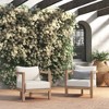 VYNXARIA Set of 2 Outdoor Acacia Wood Club Chairs - Stylish Deep Seating for Any Space - 2 of 4