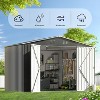 NicBex 10*8ft Outdoor Storage Shed Weatherproof Garden Shed with Sliding Door and Apex Roof for Garden, Lawn - 3 of 4