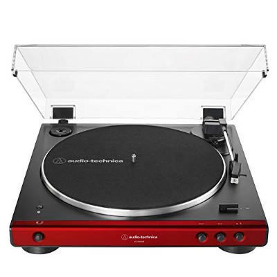 Audio-Technica AT-LP60XBT-RD Fully Automatic Belt-Drive Stereo Turntable, Red/Black