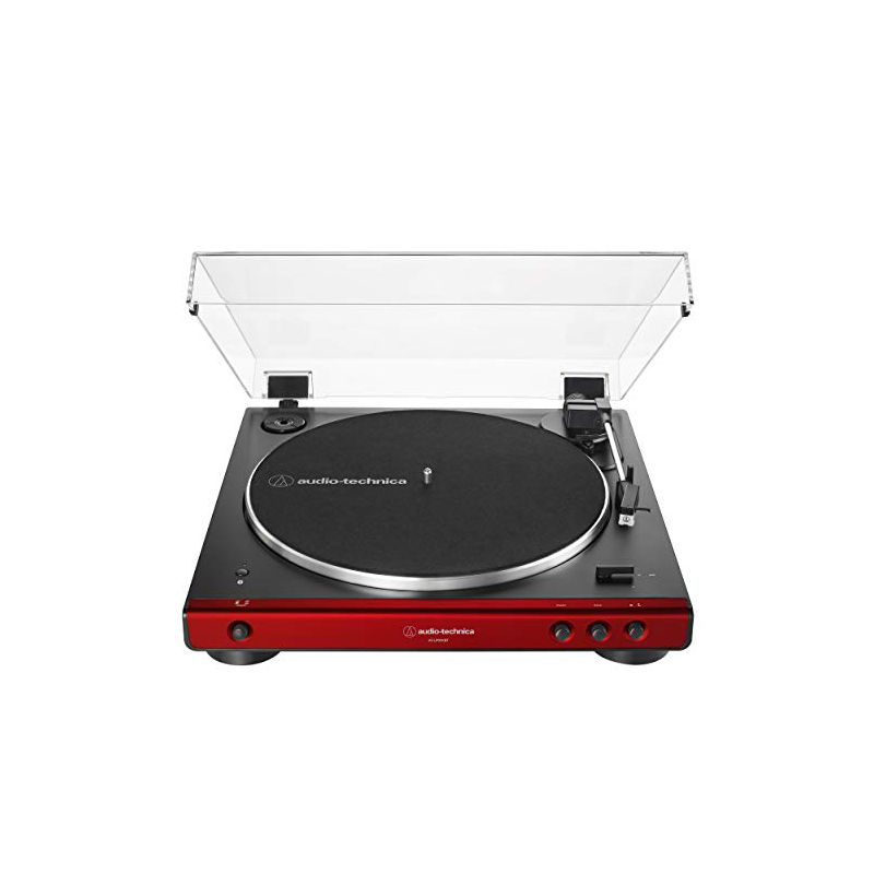 Audio-Technica AT-LP60XBT-RD Fully Automatic Belt-Drive Stereo Turntable, Red/Black, 1 of 4
