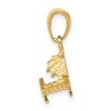 Black Bow Jewelry 14k Yellow Gold 3D Lounge Chair and Umbrella Pendant - 2 of 4