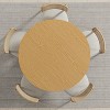 Wooakway 30"H Round Wood Dining Table Kitchen Table Conference Table with Criss Cross Legs - 4 of 4