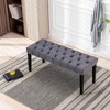 CAVINAS Luxury Velvet Fabric Dining Bench for Dining Room,Button-Tufted Ottoman Bench with Sturdy Rubberwood Legs,Entryway Bench,330lbs Max - 2 of 4